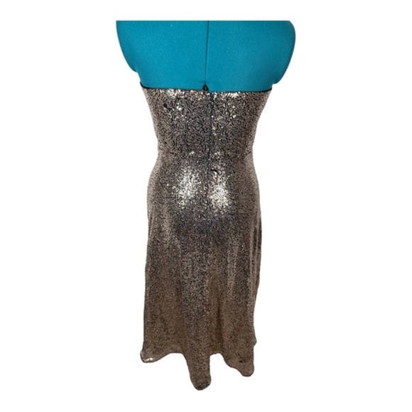 Lulus Gold Sequin Strapless Bodice Dress Size M NWOT - Picture 6 of 9